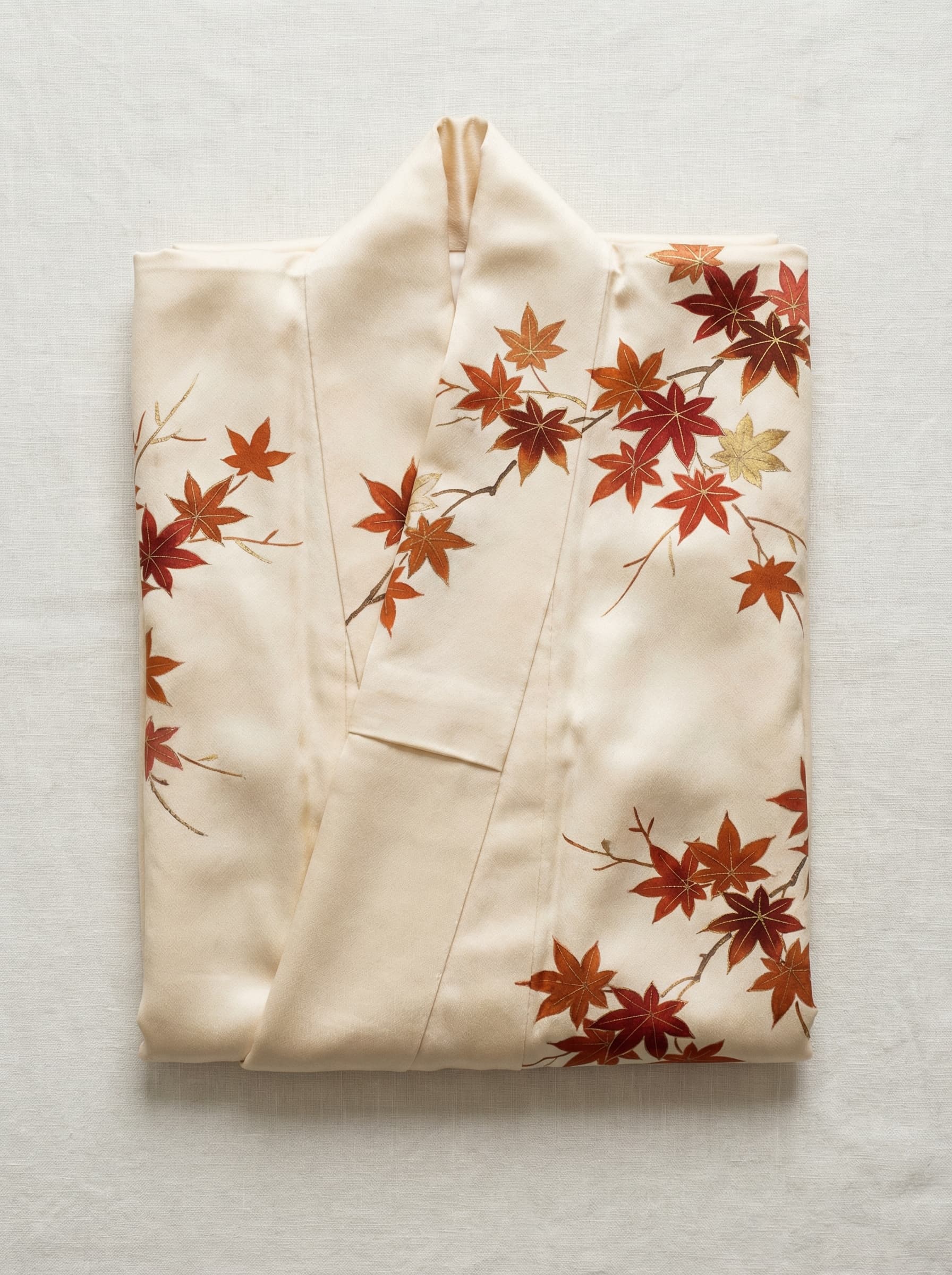 Autumn Maple Silk Kimono